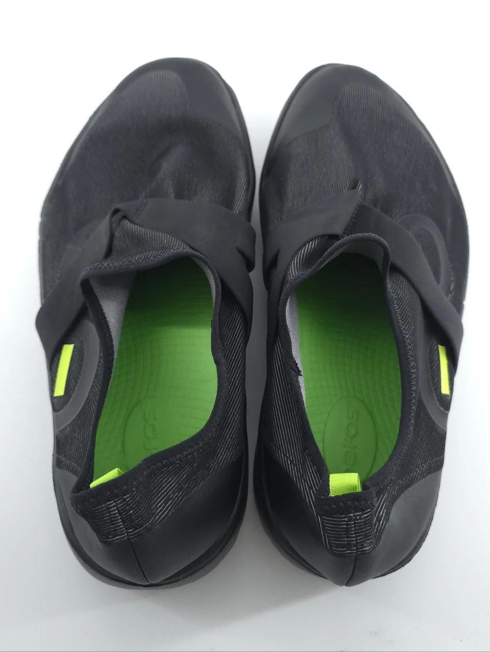 OOFOS Mens Black OOmg Low Mesh Walking Slip-On Shoes Size US 12 EU 45
